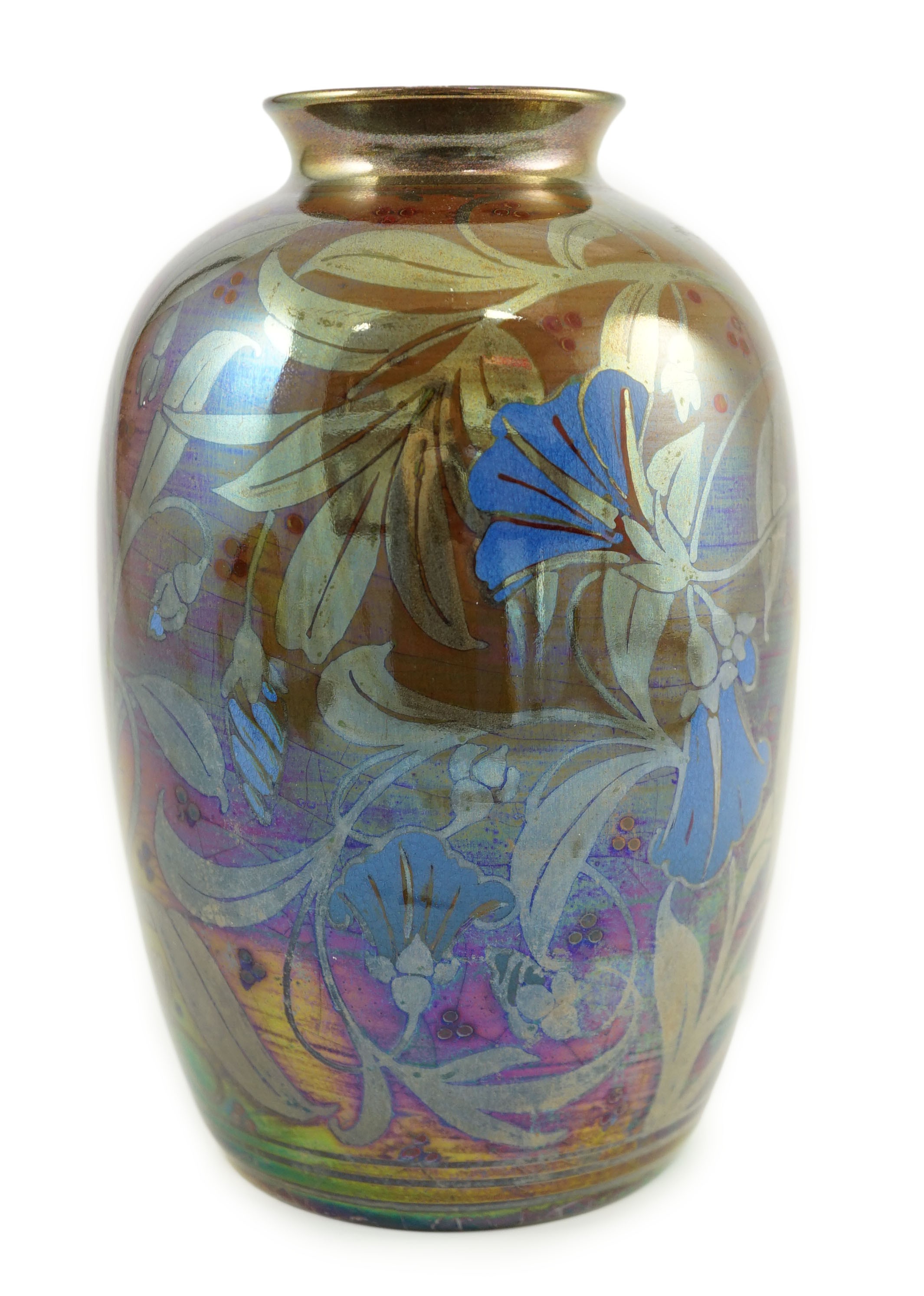 A Pilkington's Lancastrian ovoid vase, by William S. Mycock, 1923, 19cm high